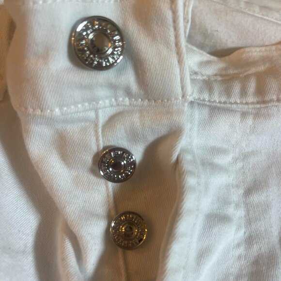 7 For All Mankind, White skinny jeans with rips, Like New, RN115561 - Picture 3 of 5